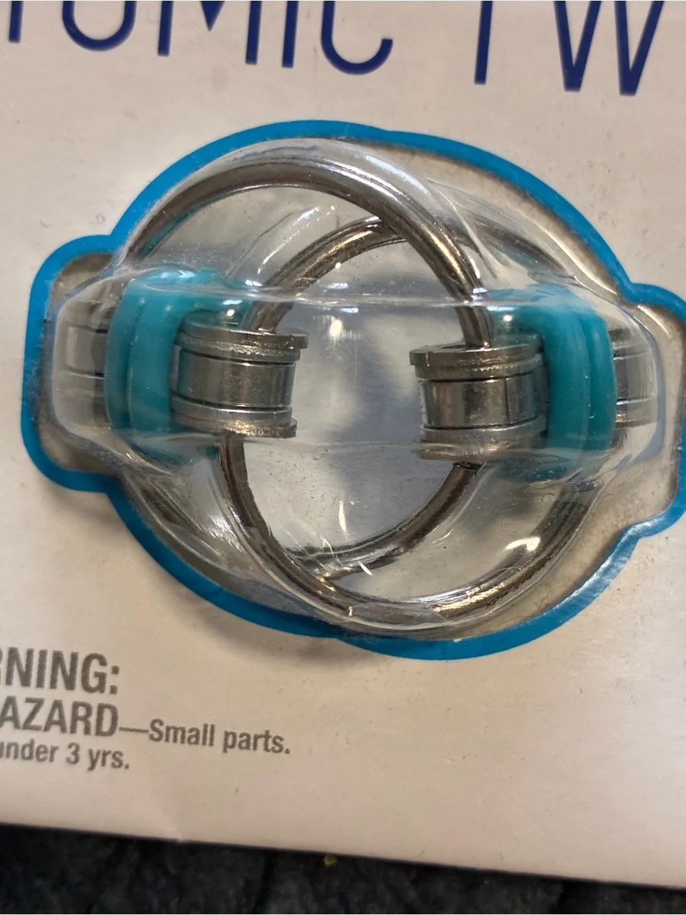 Sensory Genius Atomic Twist Fidget Toy - Silver with Teal